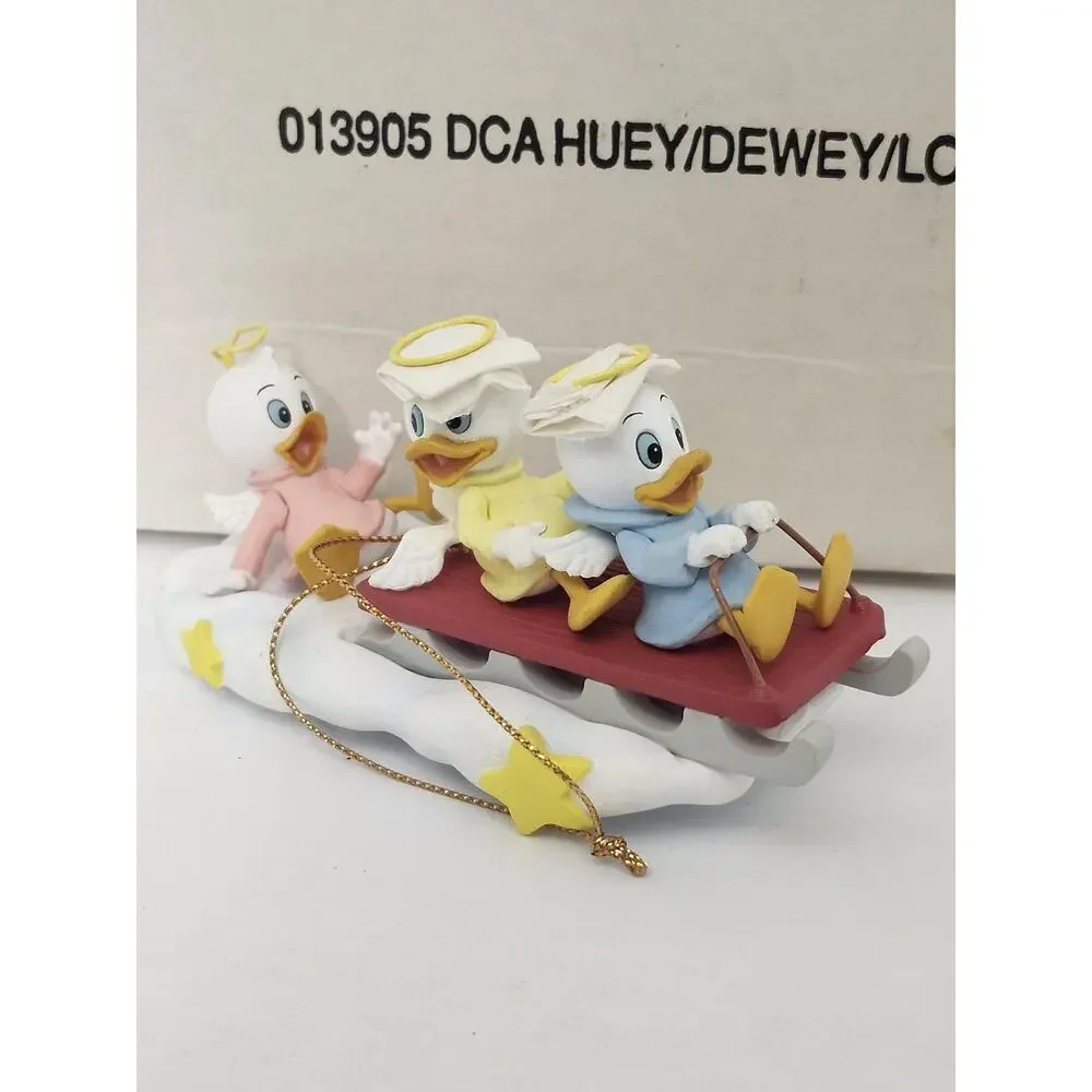 Vintage Disney Huey Dewey Louie Christmas Ornament Boxed Angel Lot